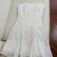 Modest A line Spaghetti Straps White Lace Short Homecoming Dresses Birthday Outfit C2255