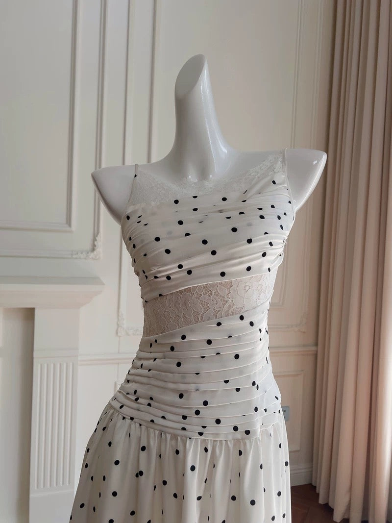 Robe de bal modeste en mousseline de soie blanche à bretelles spaghetti et ligne A C2260