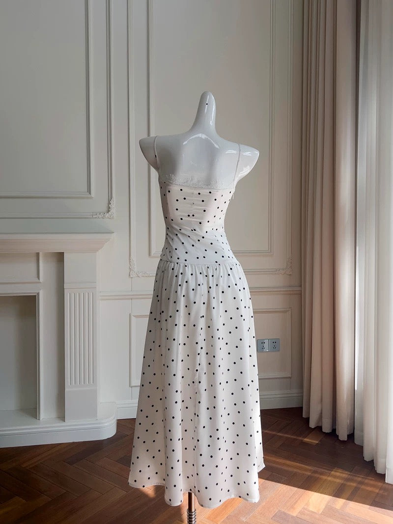 Robe de bal modeste en mousseline de soie blanche à bretelles spaghetti et ligne A C2260