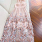 Modest A line Halter Lace Pink Long Prom Dress Formal Dresses C2261