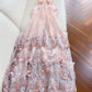 Modest A line Halter Lace Pink Long Prom Dress Formal Dresses C2261