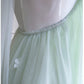 Robe de bal modeste en tulle vert menthe avec licou et ligne A C2263