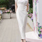 Sexy Sheath Sweetheart White Ankle Length Prom Dress Formal Dresses With Feather C2285