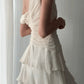 Sexy High Low V Neckline Chiffon Ivory Prom Dress Formal Dresses C2297