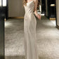 Simple Sheath Spaghetti Straps Ivory Silk Satin Long Slit Prom Dress Formal Dresses With Bottons C2300