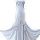 Simple Sheath Spaghetti Straps Light Sky Blue Long Prom Dress Formal Dresses With Pearls C2301