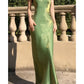 Modest A line U Neckline Short Sleeves Green Prom Dress Evening Dresses C2313