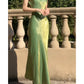 Modest A line U Neckline Short Sleeves Green Prom Dress Evening Dresses C2313