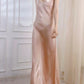 Modest Sheath Spaghetti Straps Pink Long Prom Dresses Evening Dress C2319