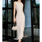 Modest Sheath Straps Ivory Long Prom Dresses Ankle Length Evening Dress C2322