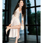 Modest Sheath Square Neckline White Long Prom Dresses Slit Evening Dress C2327