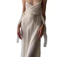 Modest A Line Spaghetti Straps White Prom Dresses Ruffles Backless Evening Dress C2331