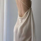 Modest A Line Spaghetti Straps White Prom Dresses Ruffles Backless Evening Dress C2331