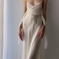 Modest A Line Spaghetti Straps White Prom Dresses Ruffles Backless Evening Dress C2331