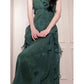 Pretty A Line Spaghetti Straps Green Long Chiffon Prom Dresses Sexy Evening Dress C2344