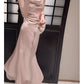 Pretty A Line Spaghetti Straps Silk Satin Pink Prom Dresses Sexy Evening Dress C2345