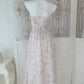 Pretty A Line Strapless Floral Pink Chiffon Prom Dresses Sexy Evening Dress C2346