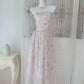 Pretty A Line Strapless Floral Pink Chiffon Prom Dresses Sexy Evening Dress C2346