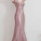 Pretty Sheath Scoop Neckline Pink Silk Chiffon Prom Dresses Ankle Length Evening Dress C2351