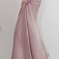 Pretty Sheath Scoop Neckline Pink Silk Chiffon Prom Dresses Ankle Length Evening Dress C2351