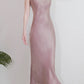 Pretty Sheath Scoop Neckline Pink Silk Chiffon Prom Dresses Ankle Length Evening Dress C2351