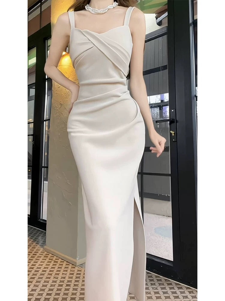 Pretty Sheath Straps Ankle Length Prom Dresses Simple Evening Dress C2352