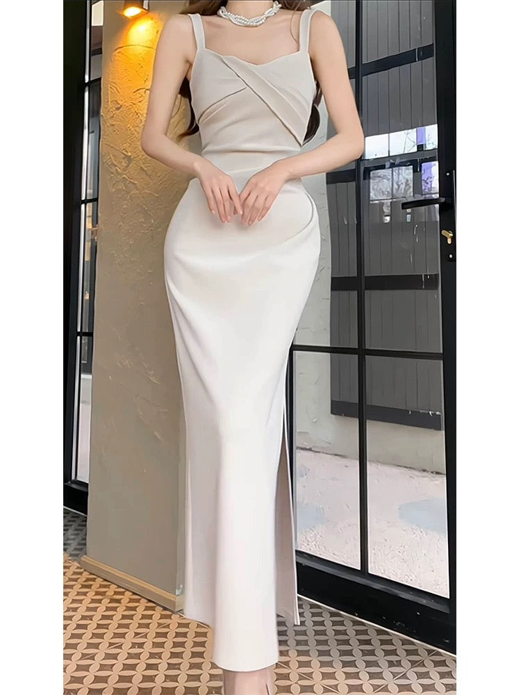 Pretty Sheath Straps Ankle Length Prom Dresses Simple Evening Dress C2352