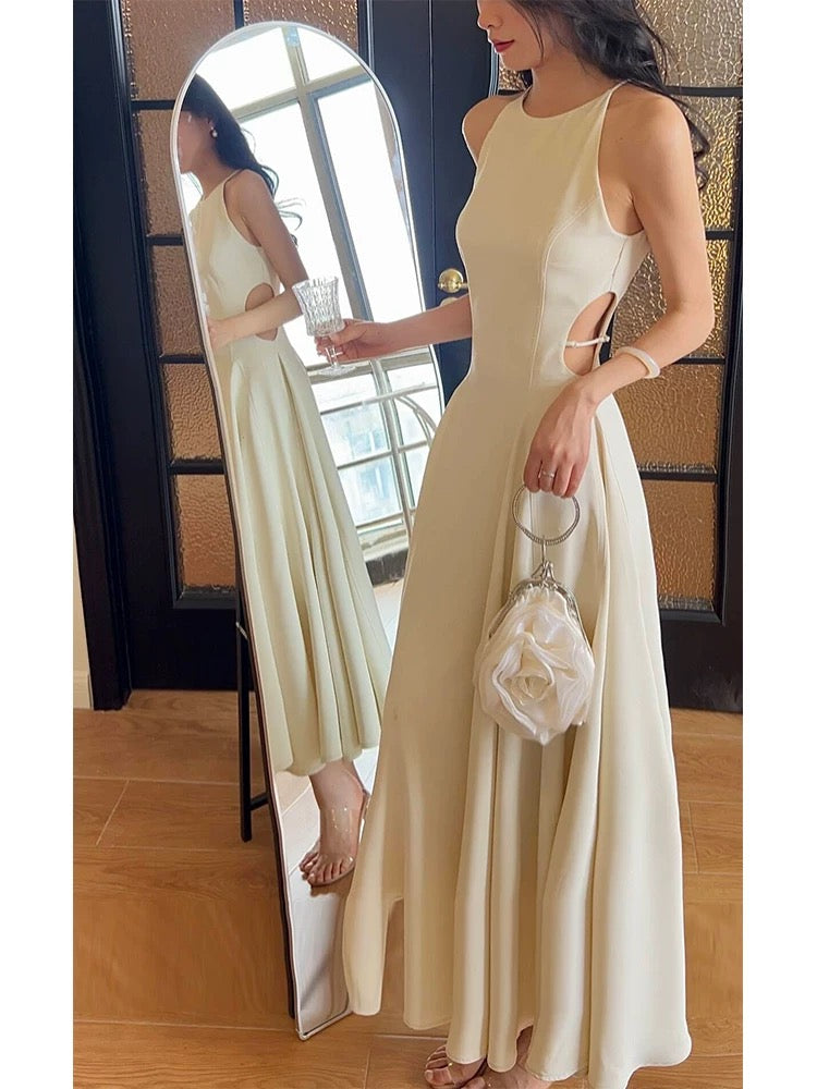 Pretty Sheath Scoop Ankle Length Prom Dresses Simple Evening Dress C2353