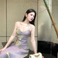 Pretty A Line Spaghetti Straps Lilac Ankle Length Prom Dresses Simple Evening Dress C2355