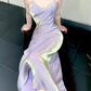 Pretty A Line Spaghetti Straps Lilac Ankle Length Prom Dresses Simple Evening Dress C2355