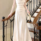 Modest Sheath Spaghetti Straps White Long Prom Dresses Sexy Evening Dress C2360