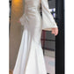 Vintage Sheath Strapless Ivory Long Sleeves Prom Dresses C2361