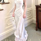 Vintage Sheath Spaghetti Straps Ivory Long Prom Dresses C2362