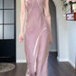 Pretty Sheath Spaghetti Straps Pink Long Prom Dresses C2369