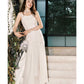 Pretty Mermaid Spaghetti Straps White Floral Lace Long Prom Dresses C2370