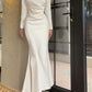 Pretty Sheath Square Neckline Long Sleeves Slit Prom Dresses C2373