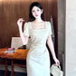 Pretty Sheath Square Neckline Short Sleeves Slit Ivory Long Prom Dresses C2379