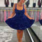 Sexy Sequin Scoop A-line Short Homecoming Dress C2436