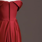 Robe de bal longue en Satin rouge, Sexy, épaules dénudées, tenue d'anniversaire, C246