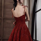 Sexy A Line Spaghetti Straps Red Prom Dresses Lace Birthday Outfits C247