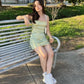 16th Birthday Outfit Sexy Green Spaghetti Straps Mini Short Homecoming Dresses C2513