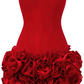 Sexy Sheath Straps Burgundy Homecoming Dresses Short Hoco Dress With Flowers C2540