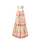 Pretty A line Spaghetti Straps Pink Floral Ruffles Backless Long Prom Dresses Evening Dress C2589