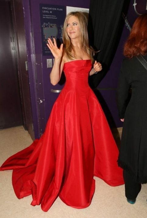 Fancy Ball Gown Strapless Red Satin Long Prom Dresses Evening Dress C2643