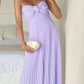 Classy A Line Strapless Light Pink Chiffon Long Prom Dresses Evening Dress With Ruffles C2646