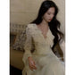 Gorgeous A line Chiffon Long Sleeves White Prom Dress With Layers C2674