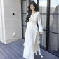 Gorgeous A line Chiffon Long Sleeves White Prom Dress With Layers C2674