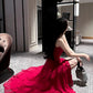 Gorgeous Sheath Spaghetti Straps Red Long Prom Dresses Evening Dress C2677