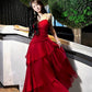 Gorgeous Sheath Spaghetti Straps Red Long Prom Dresses Evening Dress C2677