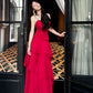 Gorgeous Sheath Spaghetti Straps Red Long Prom Dresses Evening Dress C2677